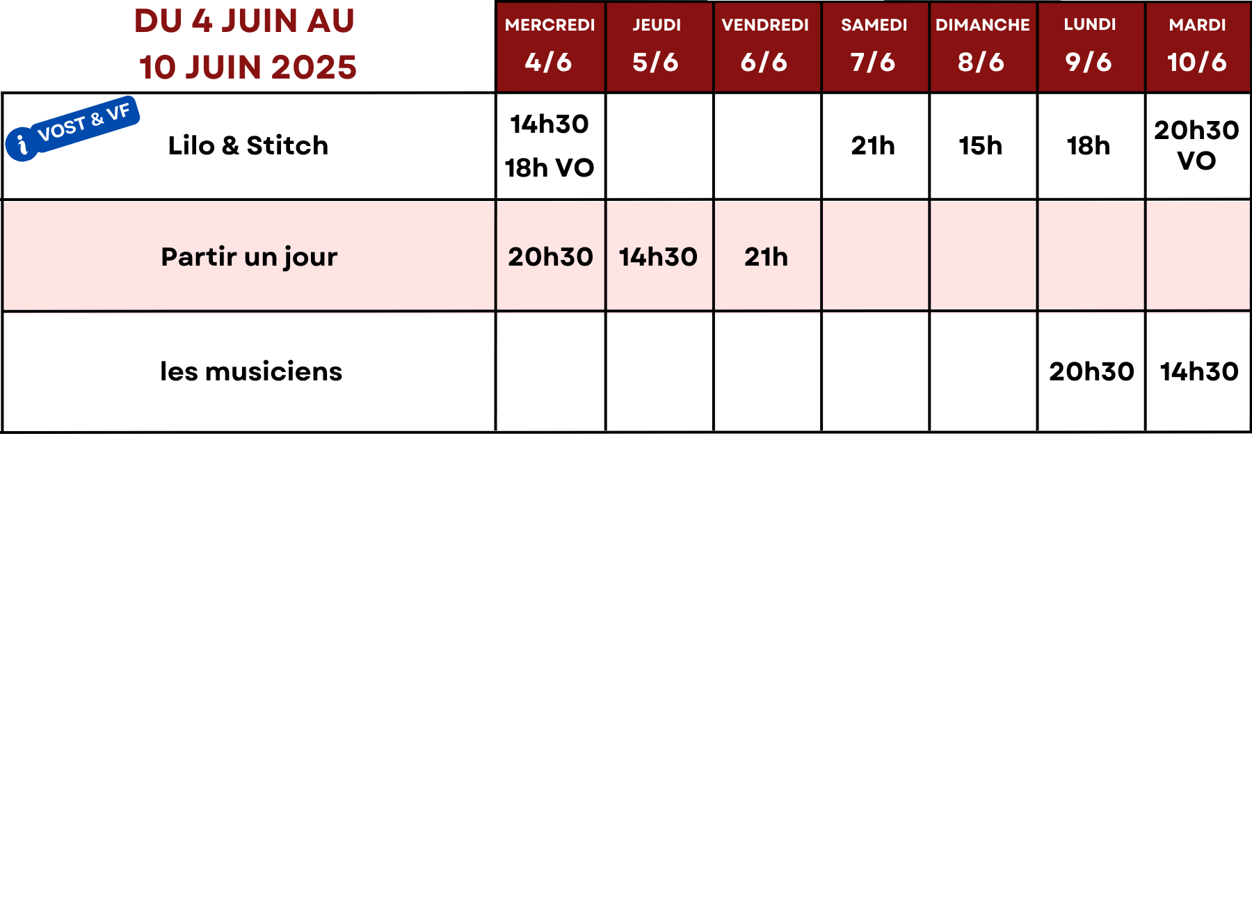 Du 4 juin au 10 juin