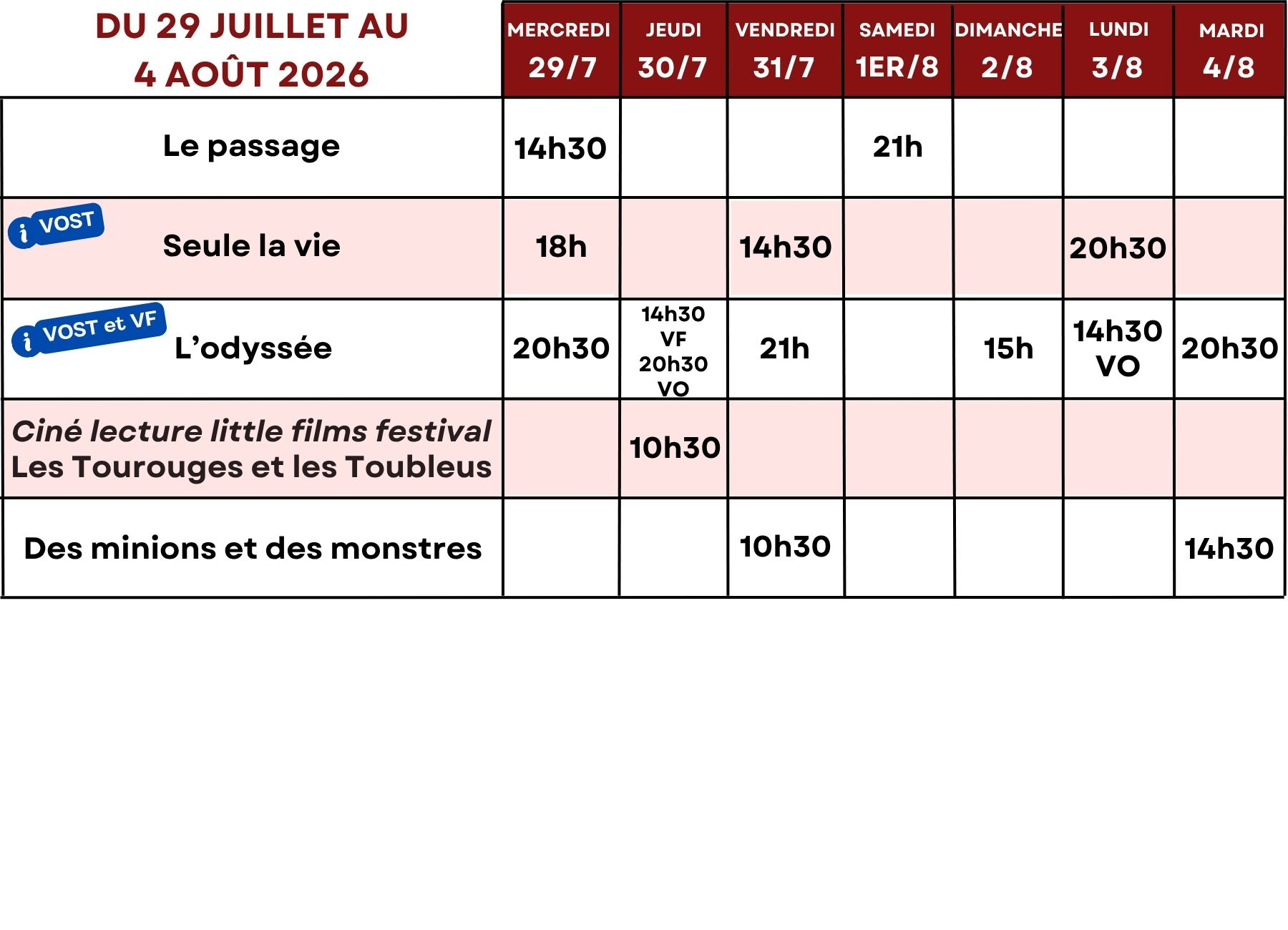 29 juillet-4 août